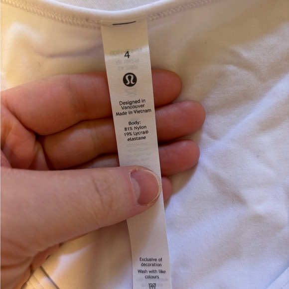 lululemon nulu cropped slim yoga short sleeve - white size 4 crop top - Picture 8 of 10